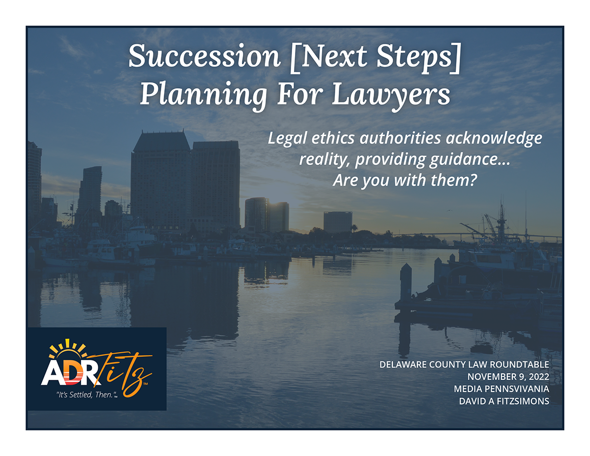 Succession [Next Staps] Planning for Lawyers